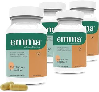 Emma Gut Health - 4 Pack - Gas and Bloating Relief, Constipation, Leaky Gut Repair - Gut Cleanse & Restore Digestion - Regulate Bowel Movement. Probiotics and Laxative Alternative, 240 Capsules