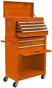 8 Drawer High Capacity Tool Chest with Wheels, Tool Storage Cabinet & Rolling Tool Chest Tool Box, Lockable Rolling Tool Chest with Drawers, Toolbox Organizer for Garage Warehouse Workshop - Orange