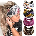 Kavya Wide Headbands for Women's Hair, Soft Hair Bands for Women Yoga Ladies Headband Elastic Headbands Knotted Head Bands Adult Women, Hair Scarf Fashion Hair Accessories