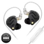 KZ ZS12 PRO X Wired IEM Earphone with Mic, Hybrid 10mm 1DD + 5 Balanced Armature HiFi in-Ear Monitor, Tuning Switch, 0.75mm Detachable Cable, 3.5mm Plug for Audiophiles & Musician (Tuning)