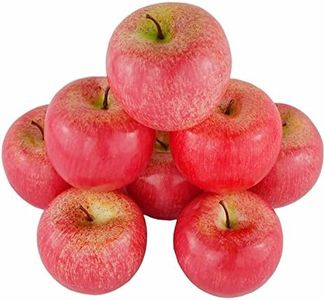 Lot de 8 pommes rouges artificielles réalistes - Faux fruits pour cuisine, mariage, fête, décoration, photos