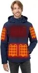 ORORO Heated Jacket for Men with Dual Control and 5 Heat Zones (Pocket Heating), Up to 20 Hours of Warmth, Heated Coat (Navy Blue,XXL)