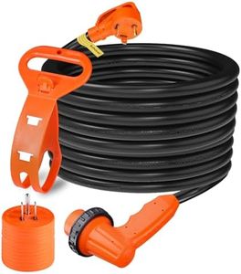 Rvhouse 50 FT 30 Amp RV Extension Cord Outdoor with Grip Handle, Heavy Duty 10/3 Gauge STW Cord Waterproof Heat-Resilient, NEMA TT-30P to L5-30R, ETL Listed for RV Camper Trailer