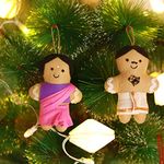 Alicia Souza | Gingerbread Couple Christmas Hangies| Set of 2| 4 Inches Approx| Felt| Comes with a Box| Ideal Gift| Cute