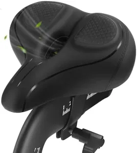 Oversized Bike Seat, Wide Bicycle Seat for Women Men Comfort, Universal Waterproof Bike Saddle Replacement with Safety Reflective Strip for Peloton, Exercise Bikes, Cruiser, City Bikes (All Black New)