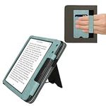 kwmobile Cover Compatible with Kobo Libra Colour Cover - Faux Leather/Suede Case with Stand - Mint/Dark Grey