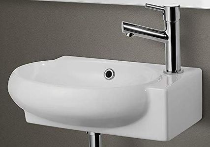 Alfi Brand AB107 Wall Mount Porcelain Bathroom Sink, Small, White