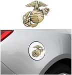 Dickno US Marine Corps Car Emblem, 3D Military Hawk Globe Anchor Auto Badge Sticker, Universal Vehicle Exterior Decor Accessories for Car, Truck, Pickup, Motorcycle, Laptop (Bronze)