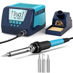 Aadvay enterprises High-Efficiency LCD Soldering Iron Station - Precise Temperature Control, Rapid Heating, and Durable Design for Electronics Repair, DIY, and Professional Soldering