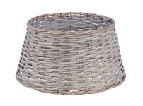 Floralcraft Woven Willow Christmas Tree Skirt - 57cm Base X 28cm Height, Xmas Tree Stand Rattan Wicker Basket Christmas Tree Decoration (Grey)