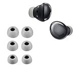 kwmobile Replacement Ear Tips Compatible with Samsung Galaxy Buds Pro - Set of 6 - Memory Foam Eartips - White/Grey