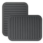 IFFMYJB Silicone Trivets for Hot Dishes, Pots & Pans, Hot Pads for Kitchen, Trivets for Quartz Countertops, Hot Pads Silicone Mats for Kitchen Counter,Pot Holders Trivet Mat Set 2, Dark Grey