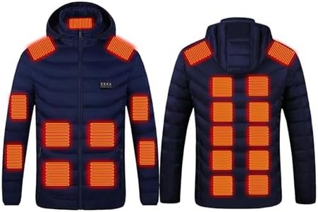 AEPTDEO Heated Jackets for Men Women Windproof Multi-Zone Heating Winter Coats Detachable Hood USB Charging Jacket Unisex