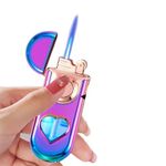 Lighter Double Flame Lighter, Jet Torch Lighter Windproof Lighter Exquisite design Design for Gift Packaging, Refillable Butane Lighters- (No gas for sale)(colourful) candle lighter