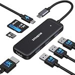 USB C Hub Multiport Adapter for MacBook Pro Air 2021, 7 IN 1 USB C Dongle to HDMI Mac USB Adaptor,USB Type C Hub to 4K HDMI, 100W PD, 3 USB Ports,SD/TF for Surface, Dell XPS 13 15 and More