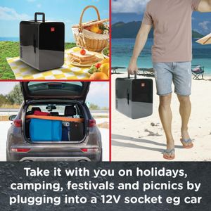 SENSIOHOME 15L Mini Fridge – Black Compact Cooler