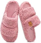 EverFoams Womens Fuzzy Open-toe Sli