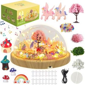 Make Your Own Unicorn Night Light with Music, DIY Edition Unicorn Toys for Girls Creative Magic Nightlight USB Upgrade, Arts and Crafts Kits Lamp Project, Princess Gifts for Kids 4 5 6 7 8 9 Year Old