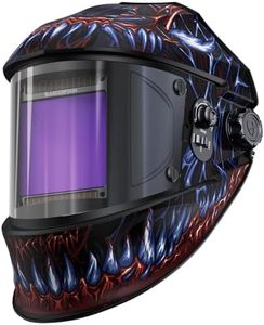 ARCCAPTAIN 3.94"X3.66" Welding Helmet Auto Darkening, 1/1/1/1 Top Optical Clarity Large Viewing Screen Solar Power Welding Hood with 4 Arc Sensor, Wide Shade 4-5/5-9/9-13 for TIG MIG ARC Welding Cut