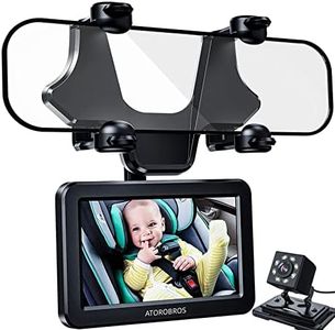 Baby Mirror for Car, ATOROBROS Baby Car Camera for Rear-Facing Seat with 4.3'' HD Display, Upgrade 360° Rearview Mirror Display Bracket, Easy and Safe to See Baby while Driving