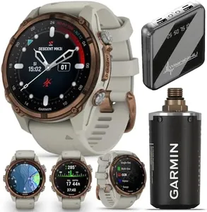 Wearable4U Garmin Descent Mk3 & Mk3i 51 mm & 43 mm w/T2 Transceiver: Titanium Dive Computer +Extra-Long Strap | Up to 25 Days Battery Life, AMOLED Display, GPS Smartwatch Gift Bundle (010-02753-13)