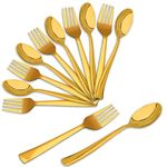 Parage 12 Pieces Stainless Steel Golden Spoon & Fork Set, 16 cm Each, Premium Cutlery Set for Home & Kitchen, PVD Gold Flatware, Elegant Dining (6 Dinner Spoons & 6 Dinner Forks)…