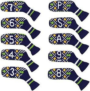 Scott Edward 10 Pcs Golf Club Head Covers for Irons Cuteness and Basically Socks Shape Washable & Durable Golf Club Head Protector (Four Colors)