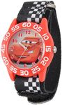 Disney Cars Kids' Plastic Time Teacher Analog Quartz Nylon Strap Watch