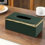 HOKIPO Luxury Leatherite Tissue Paper Holder, Green (AR-5107-GRN)