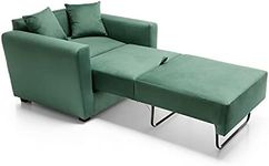 Abakus Direct | Olly Single Sofa Bed Foldable Convertible Lounger Armchair in Easy Clean Velvet Fabric (Green)