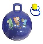 REMANG 45cm Sit & Bounce Rubber Bouncing Hop Ball for Kids Jump and Bouncy Hop Ball with Manual Air Pump Inflatable Space Hopper Jumping Ball (Multicolor)