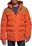 Levi's Men's Arctic Cloth Quilted Performance Parka, Orange/Brown, X-Large