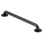 Moen Concealed Grab Bar AC Matte Black 24-Inch Bathroom Safety Grab Bar, R8724BL