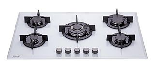 Millar GH9051PW Tempered glass hob with 5 gas burners white 90 cm