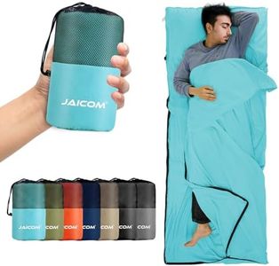 JAICOM Sleeping Bag Liner, Sleep Sack Travel Sheets, Two-Way-Zipper Expose Feet Separately, Lightweight for Single, Backpacking,Hotels & Hostels, Camping, Travel, Business