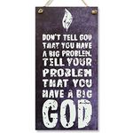 CARISPIBET Don't tell God you have a big problem Home signs religion signs house decorations kitchen signs 12" x 6"