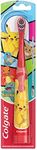 Colgate Kids Battery Powered Toothbrush, Kids Battery Toothbrush with Included AA Battery, Extra Soft Bristles, Flat-Laying Handle to Prevent Rolling, Pokemon Toothbrush, 1 Pack