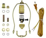 AONELAS Floor Lamp Making Kit - Repair or Rewire Lamps with All Premium Essential Parts, 10 Inch Harp and Extra Long 12 Foot Cord Included (Gold)