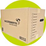 Moving Boxes x 20 Large Strong Cardboard Packing Boxes for Moving House – Ideal for Storage, Moving, and Packing 45.7cm x 28.8cm x 28.8cm with Carry Handles and Room List (20)