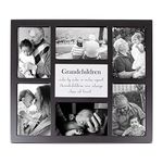 Black Multi Collage Picture Frame with Grandchildren Wording and Cute Phrase - Side by Side or Miles Apart, Grandchildren are Always Close at Heart by Happy Homewares