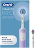 Oral-B Vitality Pro Electric Toothbrushes Adults, 1 Handle, 2 Oral B Electric Toothbrush Heads, 3 Brushing Modes Including Sensitive Plus, Rechargeable, 2 Pin UK Plug, Purple