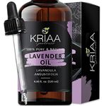 KRIAA Goodness Lavender Essential Oil 120 ml with Glass Dropper - 100% Pure & Undiluted, Ideal for Aromatherapy, DIY, Relaxation & Mood Upliftment, Natural Scent, Multipurpose & Cost-Effective