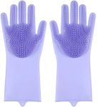 Magic Silicone Rubber Dish Washing Kitchen Gloves Scrubber Cleaning Scrubbing AU Purple