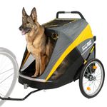 InnoPet Hercules 2-in-1 Dog Stroller and Bike Trailer Yellow/Grey - Large Dog Buggy & Bicycle Trailer with Bike Tow Bar, 20” Pneumatic Wheels, Rain Cover