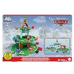 Mattel Disney Pixar Cars Minis Advent Calendar with 4 Mini Cars & 21 Pieces Including Track & Accessories, Winter-Themed Toy Cars