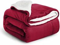 IR Imperial Rooms Sherpa Fleece Blanket Bed Throws Blankets For Sofas Soft Fluffy Thick Blanket Reversible Microfiber Throw (Burgundy, King (200 x 240 Cm))