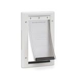 PetSafe Plastic Dog and Cat Door,For Pets Up To 15 lb,Paintable, Easy DIY Installation,Security Cover Included, Install in Interior and Exterior Doors or Walls, Durable,Adjustable Flap,White,Small