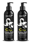 BROER Naturals C-Tar Coal Tar Shampoo with 2% Salicylic Acid No SLS & Parabens (Pack of 2) 400ml