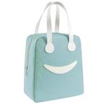 Modish Lunch Bags Large Insulated Lunch Tiffin Carry Bag | Pastel Color Smiley Big Size Hot Cold Bag for Office Travel School Picnic for Girls, Boys, Men & Women (Yellow)