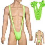 SHATCHI Men's Shatchi Borot Mankini Man Underwear Swimwear Thong Stag Do Fancy Dress Costume, Green, One Size UK